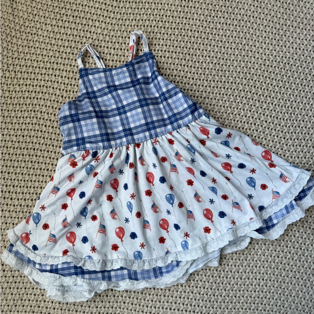 Adorable Makena Lane 6 Girls Patriotic Top